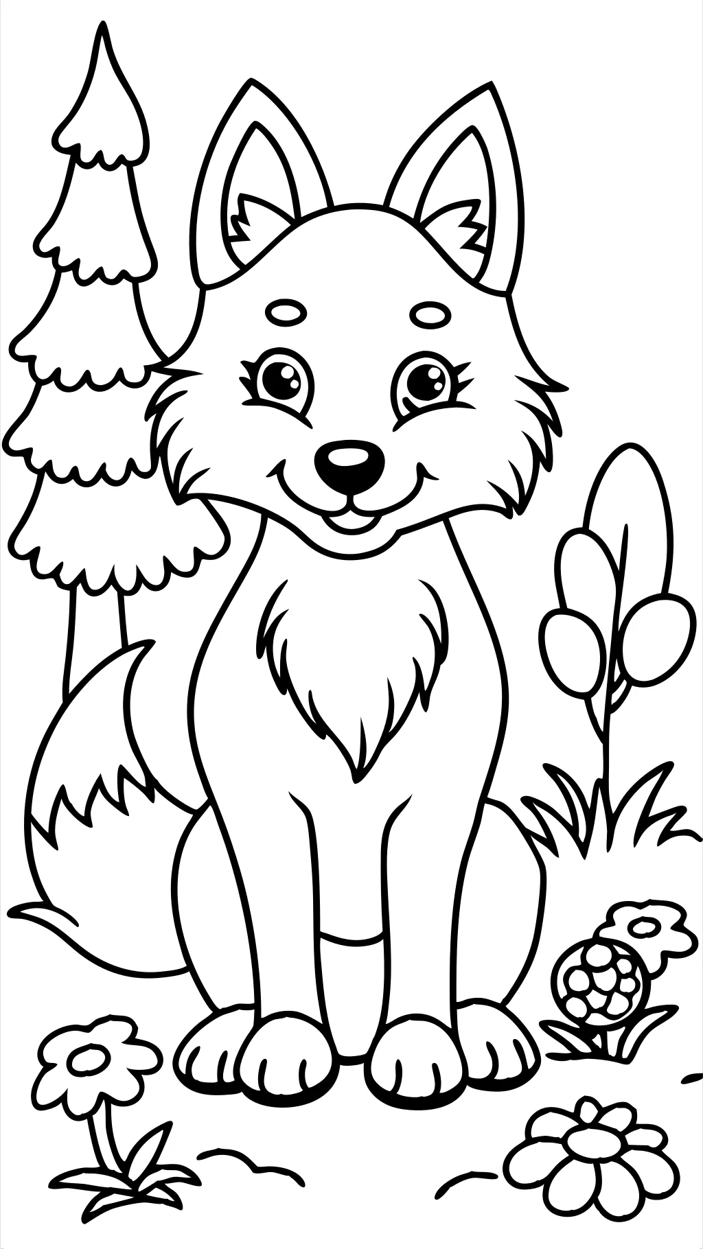 coloriages de loup mignon